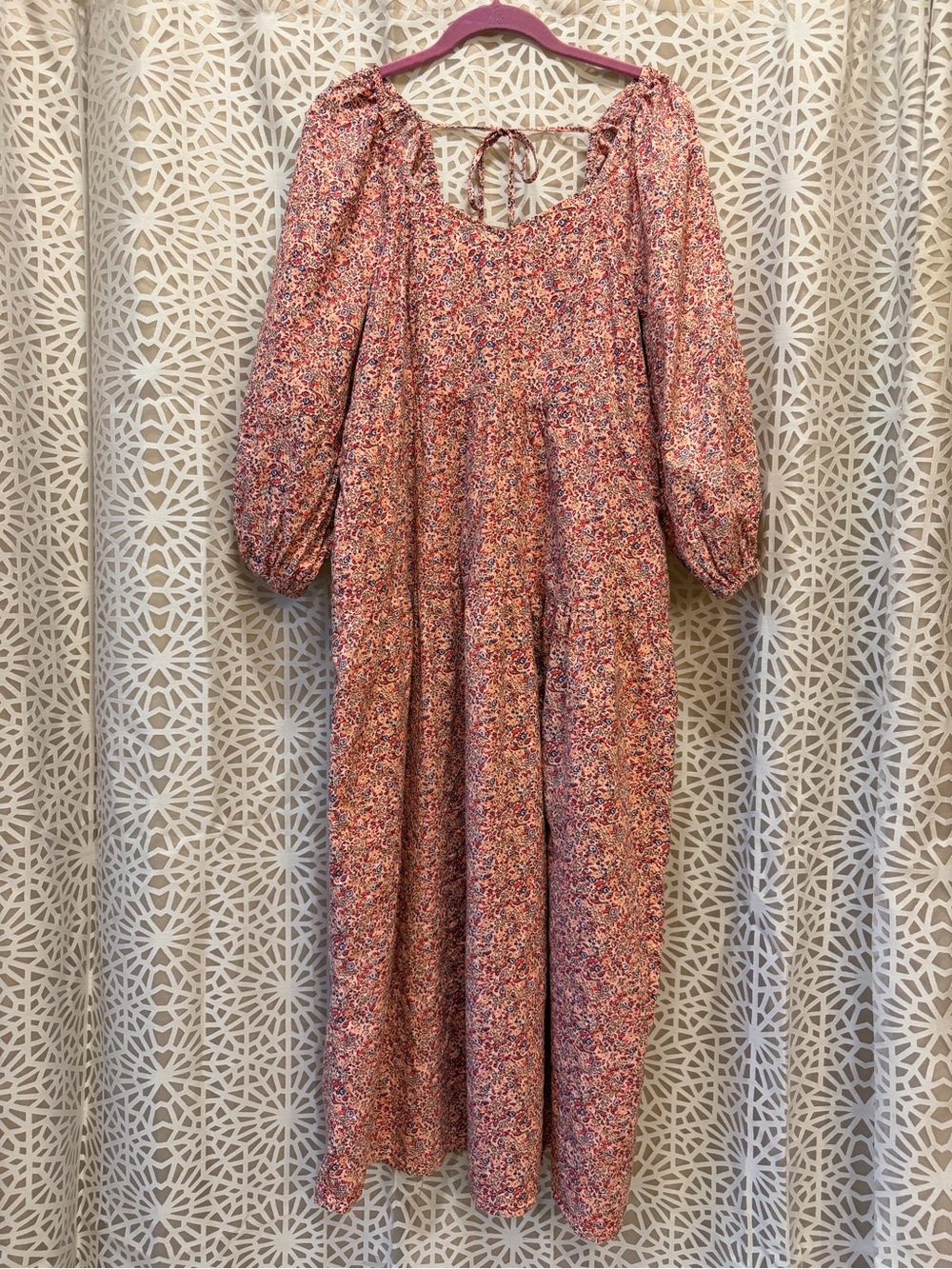 Universal Thread Pink Multi Floral Peasant Dress
